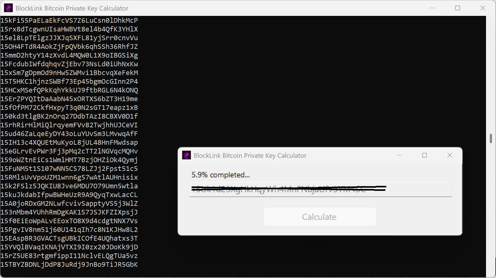 BlockLink Bitcoin Private Key Calculator